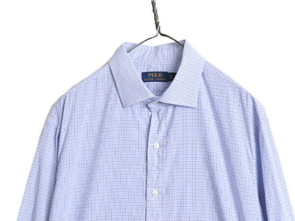 ポロ ラルフローレン チェック 長袖 シャツ メンズ XL 古着 コットン 長袖シャツ ポニー無し ドレス ワイシャツ 大きいサイズ マルチカラー
