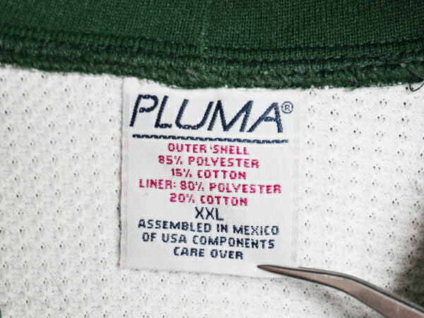 90s PLUMA 裏 サーマル フルジップ スウェット フード パーカー メンズ XXL / オールド トレーナー ヘビーウェイト 大きいサイズ 無地 厚手
