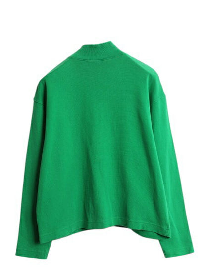 90s 00s オールド ギャップ フルジップ トラック ジャケット レディース S ハイネック ストレッチ ジャージ トップス 薄手 無地 ショート丈