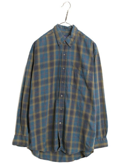 90s OLD GAP チェック 長袖 ボタンダウン シャツ メンズ M 古着 90年代 オールド ギャップ コットン 長袖シャツ ポケット付き マルチカラー