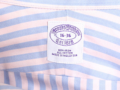 90s ブルックスブラザーズ ストライプ 長袖 シャツ メンズ L オールド Brooks Brothers ワイシャツ ノーアイロン コットン ビジネス ドレス
