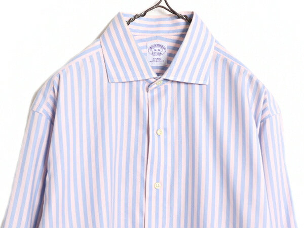 90s ブルックスブラザーズ ストライプ 長袖 シャツ メンズ L オールド Brooks Brothers ワイシャツ ノーアイロン コットン ビジネス ドレス
