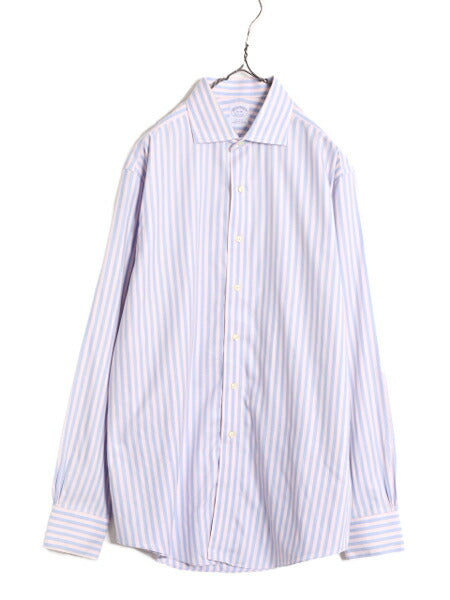 90s ブルックスブラザーズ ストライプ 長袖 シャツ メンズ L オールド Brooks Brothers ワイシャツ ノーアイロン コットン ビジネス ドレス