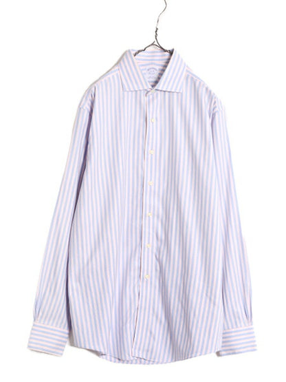90s ブルックスブラザーズ ストライプ 長袖 シャツ メンズ L オールド Brooks Brothers ワイシャツ ノーアイロン コットン ビジネス ドレス