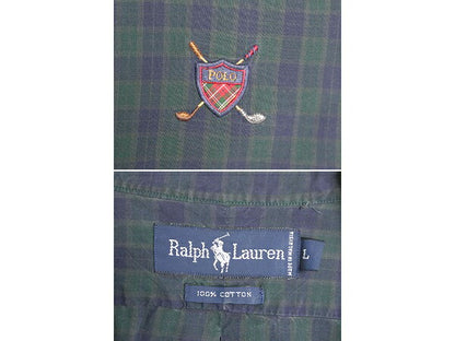 90s 初期 ポロ ゴルフ ラルフローレン チェック 長袖 ボタンダウン シャツ メンズ L / POLO GOLF 長袖シャツ ワンポイント マルチカラー BD