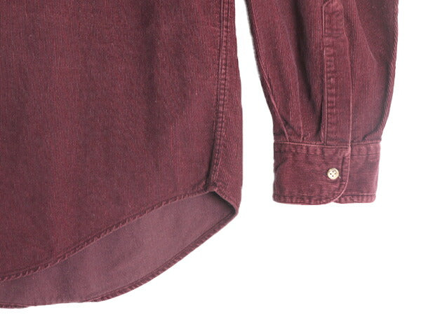 90s エルエルビーン コーデユロイ 長袖 ボタンダウン シャツ メンズ L / 90年代 オールド LLBEAN アウトドア 長袖シャツ ポケット付き 無地