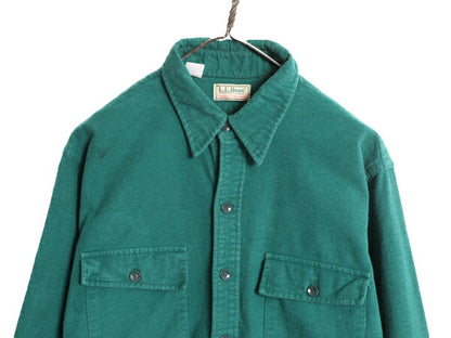 80s エルエルビーン コットン シャモア クロス シャツ メンズ L 程/ 80年代 ヴィンテージ LLBEAN ネルシャツ フランネル 長袖シャツ 旧タグ