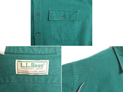 80s エルエルビーン コットン シャモア クロス シャツ メンズ L 程/ 80年代 ヴィンテージ LLBEAN ネルシャツ フランネル 長袖シャツ 旧タグ