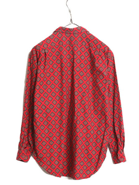 80s OLD GAP 総柄 長袖 シャツ レディース M 古着 80年代 ヴィンテージ オールド ギャップ コットン マルチカラー ポケット付き 総柄シャツ
