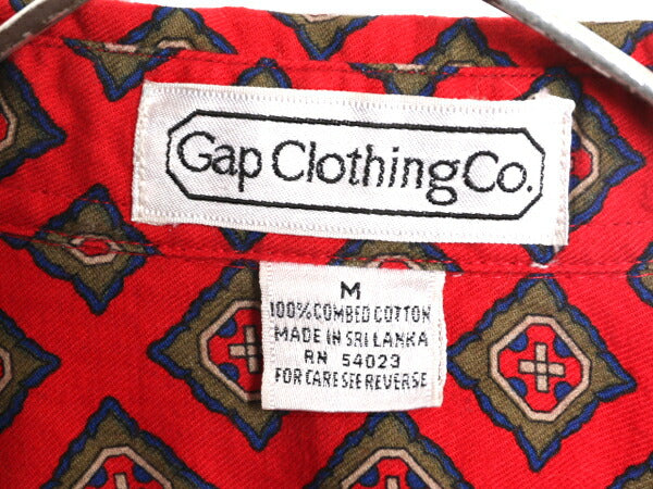80s OLD GAP 総柄 長袖 シャツ レディース M 古着 80年代 ヴィンテージ オールド ギャップ コットン マルチカラー ポケット付き 総柄シャツ