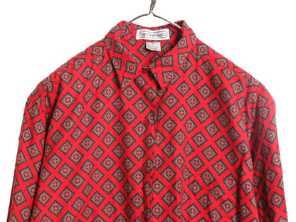 80s OLD GAP 総柄 長袖 シャツ レディース M 古着 80年代 ヴィンテージ オールド ギャップ コットン マルチカラー ポケット付き 総柄シャツ