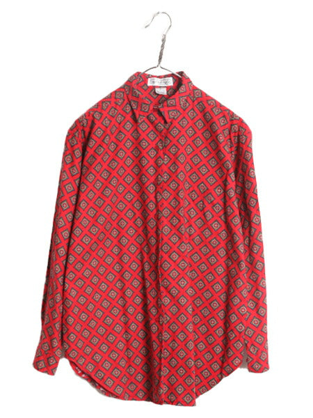 80s OLD GAP 総柄 長袖 シャツ レディース M 古着 80年代 ヴィンテージ オールド ギャップ コットン マルチカラー ポケット付き 総柄シャツ