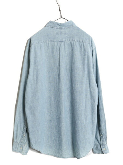 ラルフローレン ボタンダウン 長袖 シャンブレー シャツ メンズ XL / ポロ 100% コットン 長袖シャツ ワンポイント BDシャツ 大きいサイズ