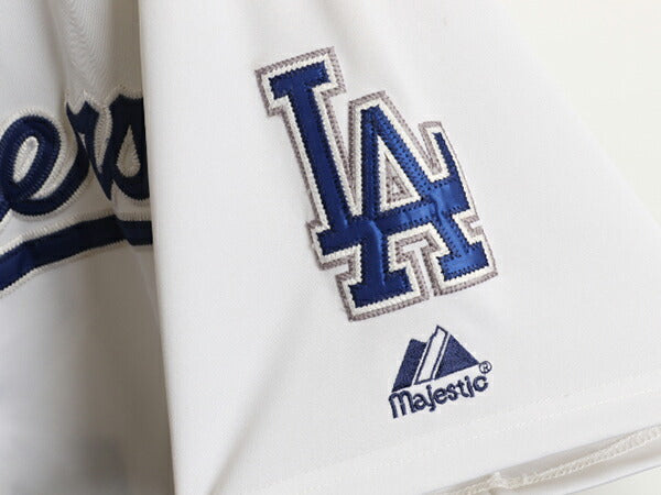 MLB オフィシャル マジェスティック ドジャース ベースボール シャツ メンズ XL ゲームシャツ ジャージ ユニフォーム 半袖シャツ 大リーグ