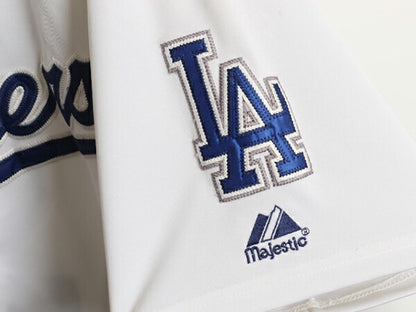 MLB オフィシャル マジェスティック ドジャース ベースボール シャツ メンズ XL ゲームシャツ ジャージ ユニフォーム 半袖シャツ 大リーグ