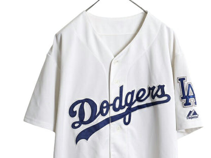 MLB オフィシャル マジェスティック ドジャース ベースボール シャツ メンズ XL ゲームシャツ ジャージ ユニフォーム 半袖シャツ 大リーグ