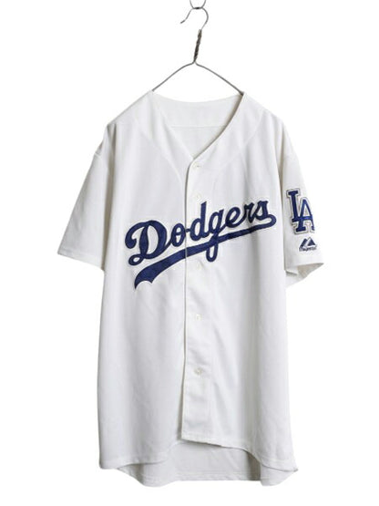 MLB オフィシャル マジェスティック ドジャース ベースボール シャツ メンズ XL ゲームシャツ ジャージ ユニフォーム 半袖シャツ 大リーグ