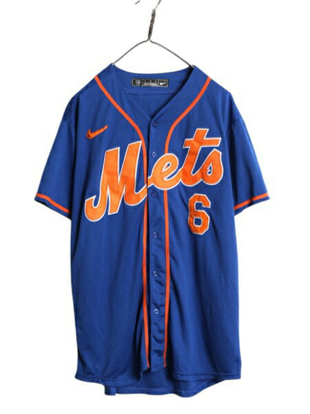 MLB オフィシャル ナイキ メッツ ベースボール シャツ メンズ L ゲームシャツ ユニフォーム スウッシュ ジャージ 半袖シャツ 野球 大リーグ
