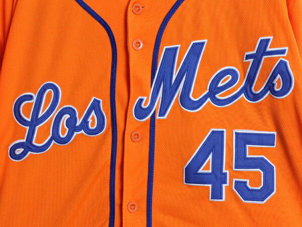 MLB オフィシャル マジェスティック メッツ ベースボール シャツ メンズ XL 程/ ゲームシャツ ジャージ 半袖シャツ ユニフォーム 大リーグ