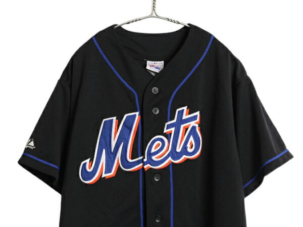 MLB オフィシャル マジェスティック メッツ ベースボール シャツ メンズ XL 程/ ゲームシャツ 半袖シャツ ユニフォーム ジャージ 大リーグ