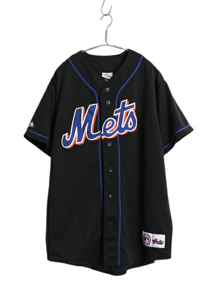 MLB オフィシャル マジェスティック メッツ ベースボール シャツ メンズ XL 程/ ゲームシャツ 半袖シャツ ユニフォーム ジャージ 大リーグ