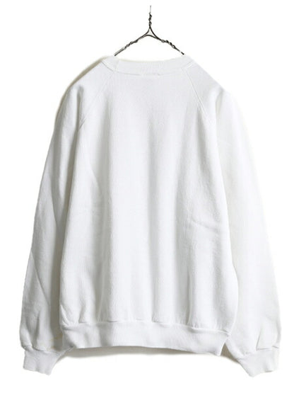 90s USA製 オールド ■ ヒマワリ アート 大判 プリント スウェット トレーナー ( XL メンズ レディース L 程) 90年代 イラスト フラワー 白