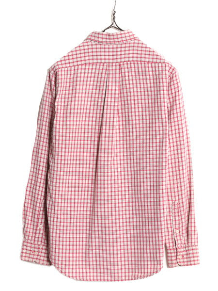 90s ポロ ラルフローレン チェック ボタンダウン 長袖 シャツ キッズ L メンズ XS 程/ 古着 90年代 長袖シャツ ワンポイント マルチカラー
