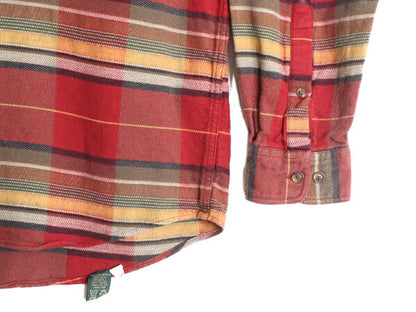 90s オービス ネイティブ ボーダー ヘビー フランネル シャツ メンズ L / 90年代 オールド ORVIS 長袖シャツ ネルシャツ ポケット付き 厚手
