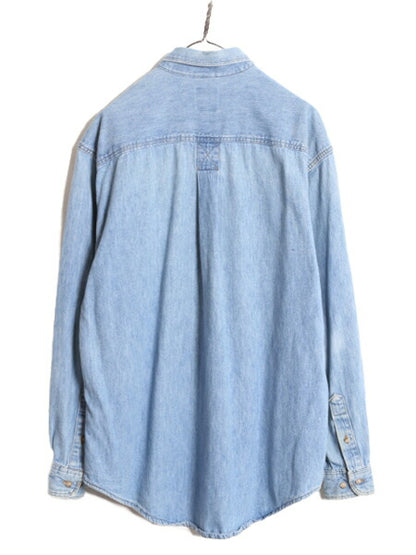 90s USA製 OLD GAP 長袖 ボタンダウン デニム シャツ メンズ L / 90年代 オールド ギャップ ヘビーウェイト コットン 長袖シャツ ワーク BD