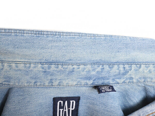 90s USA製 OLD GAP 長袖 ボタンダウン デニム シャツ メンズ L / 90年代 オールド ギャップ ヘビーウェイト コットン 長袖シャツ ワーク BD