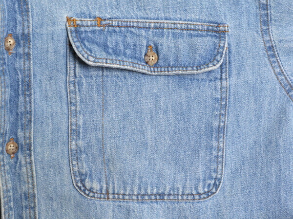 90s USA製 OLD GAP 長袖 ボタンダウン デニム シャツ メンズ L / 90年代 オールド ギャップ ヘビーウェイト コットン 長袖シャツ ワーク BD