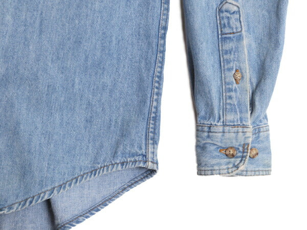 90s USA製 OLD GAP 長袖 ボタンダウン デニム シャツ メンズ L / 90年代 オールド ギャップ ヘビーウェイト コットン 長袖シャツ ワーク BD