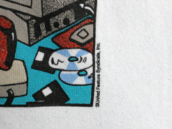90s USA製 ジョーク イラスト プリント スウェット メンズ XXL / オールド トレーナー 裏起毛 アート キャラクター 当時物 大きいサイズ 白