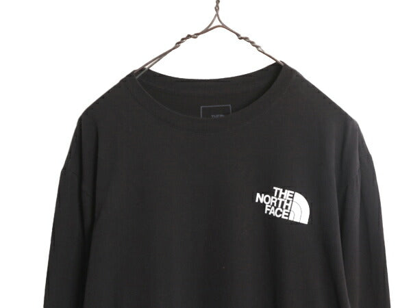 ノースフェイス 両面 プリント 長袖 Tシャツ メンズ L / The North Face アウトドア ロンT ボックスロゴ バックプリント クルーネック 黒