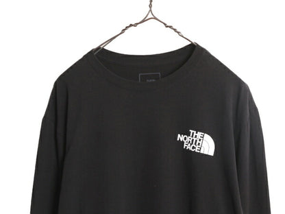 ノースフェイス 両面 プリント 長袖 Tシャツ メンズ L / The North Face アウトドア ロンT ボックスロゴ バックプリント クルーネック 黒