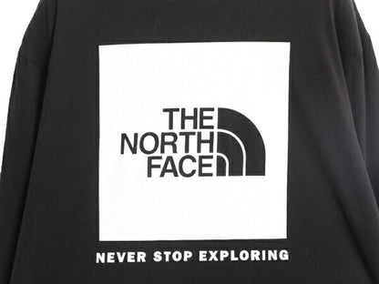 ノースフェイス 両面 プリント 長袖 Tシャツ メンズ L / The North Face アウトドア ロンT ボックスロゴ バックプリント クルーネック 黒
