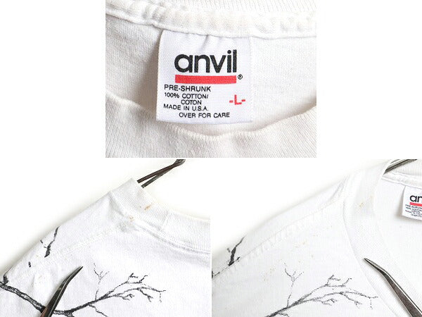 90s USA製 ■ イーグル オールオーバー プリント 半袖 Tシャツ ( メンズ L ) 古着 90年代 プリントTシャツ シングルステッチ 大判 アニマル