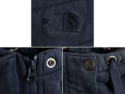 US企画 希少サイズ S ■ ノースフェイス 中綿 スウェット パーカー ジャケット ( レディース ) 古着 The North Face 日本未発売 紺 フード