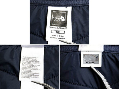 US企画 希少サイズ S ■ ノースフェイス 中綿 スウェット パーカー ジャケット ( レディース ) 古着 The North Face 日本未発売 紺 フード