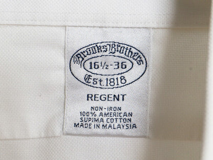ブルックスブラザーズ 長袖 シャツ メンズ L 程 Brooks Brothers REGENT 長袖シャツ ワイシャツ ピマ コットン 無地 ノーアイロン ホワイト