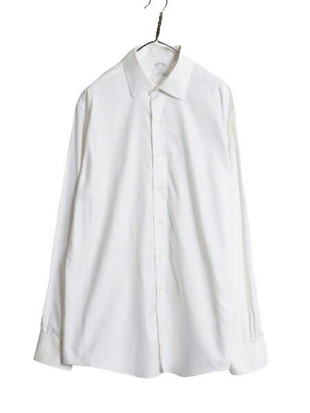 ブルックスブラザーズ 長袖 シャツ メンズ L 程 Brooks Brothers REGENT 長袖シャツ ワイシャツ ピマ コットン 無地 ノーアイロン ホワイト