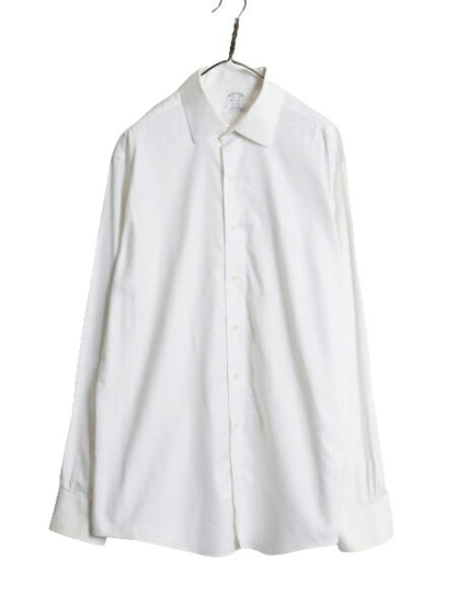 ブルックスブラザーズ 長袖 シャツ メンズ L 程 Brooks Brothers REGENT 長袖シャツ ワイシャツ ピマ コットン 無地 ノーアイロン ホワイト