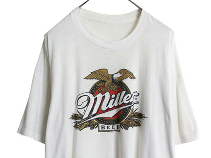90s ミラー ビール プリント 半袖 Tシャツ メンズ XL 古着 オールド 企業物 当時物 イラスト グラフィック シングルステッチ 大きいサイズ