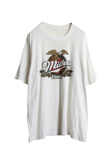 90s ミラー ビール プリント 半袖 Tシャツ メンズ XL 古着 オールド 企業物 当時物 イラスト グラフィック シングルステッチ 大きいサイズ