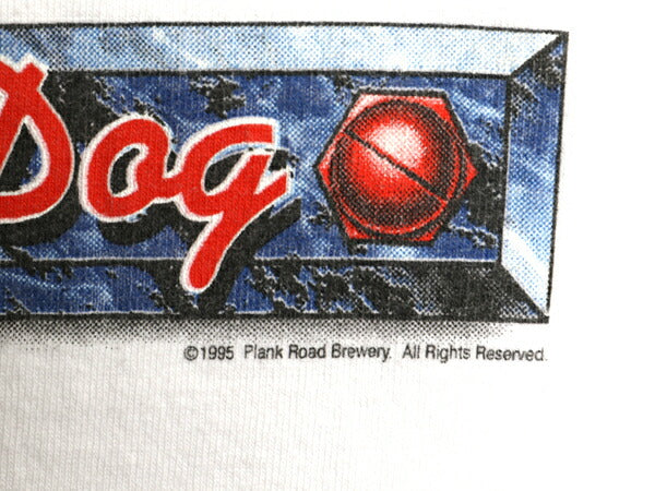 90s USA製 レッドドッグ キャラクター イラスト 両面 プリント Tシャツ メンズ L オールド アニマル シングルステッチ ビール 企業 当時物