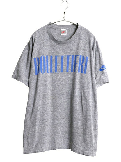 90s USA製 ナイキ プリント Tシャツ メンズ XL / オールド 初期 銀タグ テニス スウッシュ ロゴ  当時物 シングルステッチ 大きいサイズ 灰