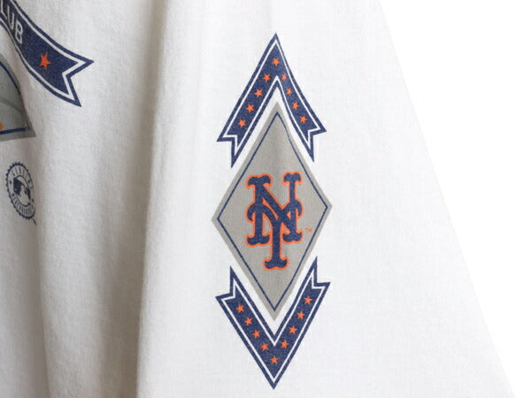 00s メッツ ロゴ プリント 長袖 Tシャツ メンズ M オールド MLB オフィシャル ナイキ センター スウッシュ ヘビーウェイト 大リーグ ロンT