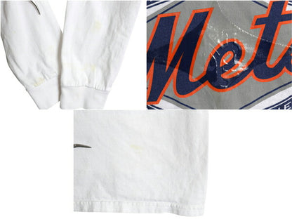 00s メッツ ロゴ プリント 長袖 Tシャツ メンズ M オールド MLB オフィシャル ナイキ センター スウッシュ ヘビーウェイト 大リーグ ロンT