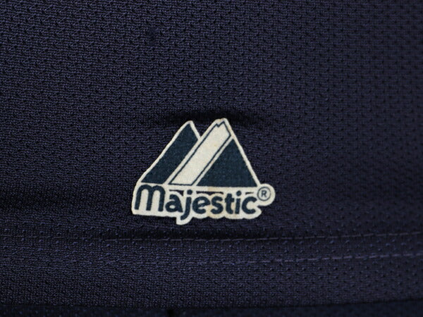 USA製 ブレーブス ベースボール シャツ メンズ M / 古着 MLB オフィシャル マジェスティック 大リーグ ユニフォーム ゲームシャツ メッシュ