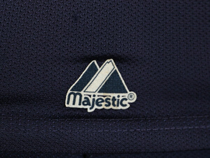 USA製 ブレーブス ベースボール シャツ メンズ M / 古着 MLB オフィシャル マジェスティック 大リーグ ユニフォーム ゲームシャツ メッシュ